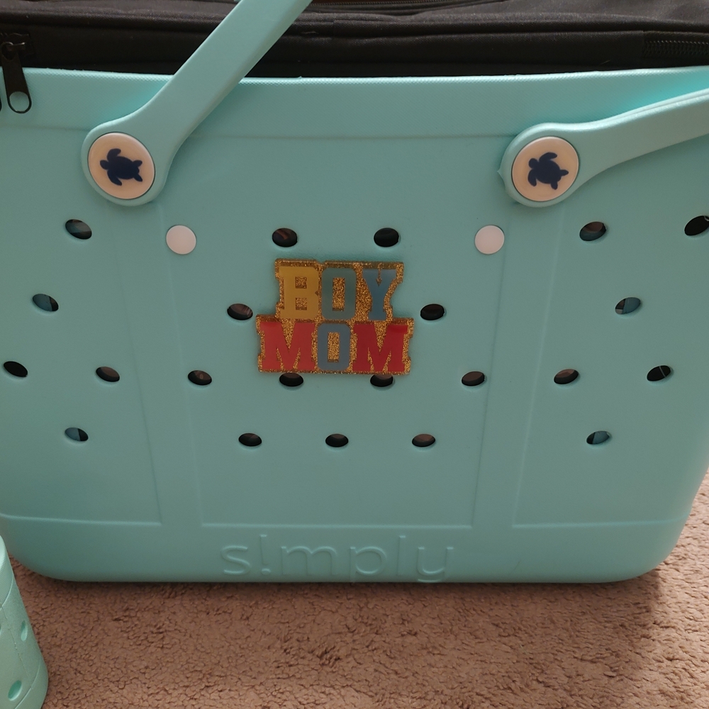 Seafoam Green Tote Bag With Cooler Insert - Picture 4 of 12